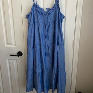 JCrew Chambray Tiered Maxi